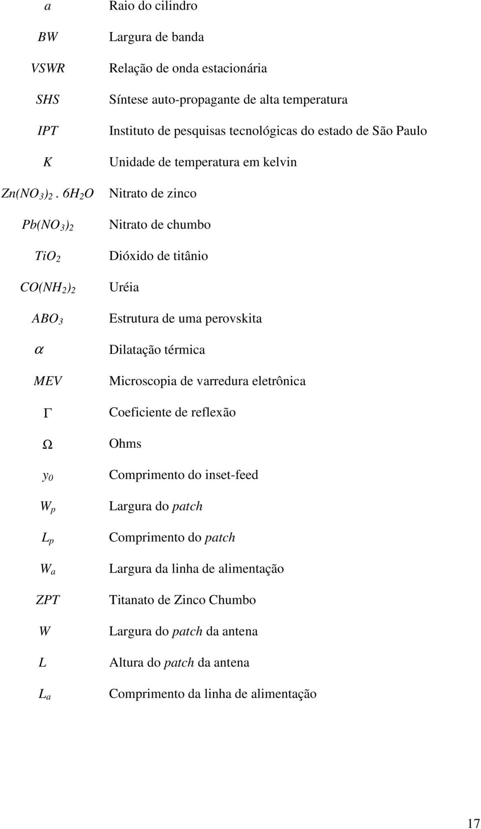 alta temperatura Instituto de pesquisas tecnológicas do estado de São Paulo Unidade de temperatura em kelvin Nitrato de zinco Nitrato de chumbo Dióxido de titânio Uréia