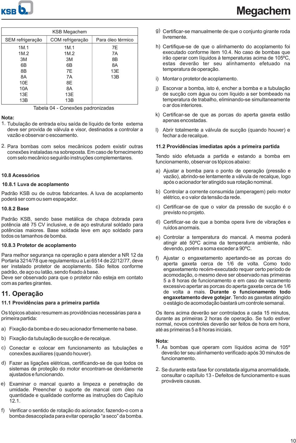 . Para bombas com selos mecânicos podem existir outras conexões instaladas na sobreposta. Em caso de fornecimento com selo mecânico seguirão instruções complementares. 0. Acessórios 0.