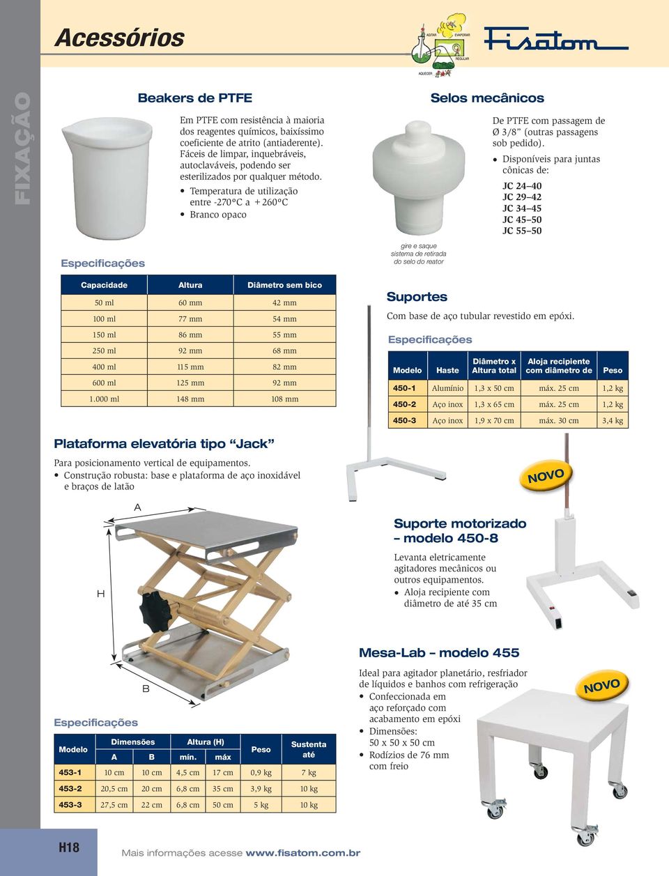 Temperatura de utilização entre -270ºC a +260ºC Branco opaco gire e saque sistema de retirada do selo do reator De PTFE com passagem de Ø 3/8 (outras passagens sob pedido).