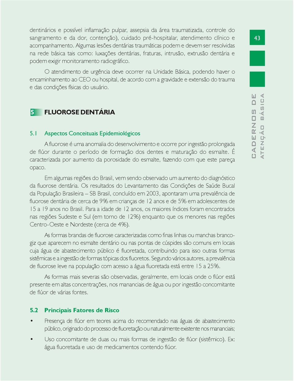 O atendimento de urgência deve ocorrer na Unidade Básica, podendo haver o encaminhamento ao CEO ou hospital, de acordo com a gravidade e extensão do trauma e das condições físicas do usuário.