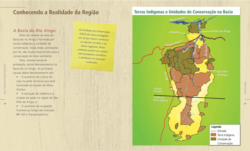 Mas, mesmo bastante protegida, existe desmatamento na bacia do rio Xingu.