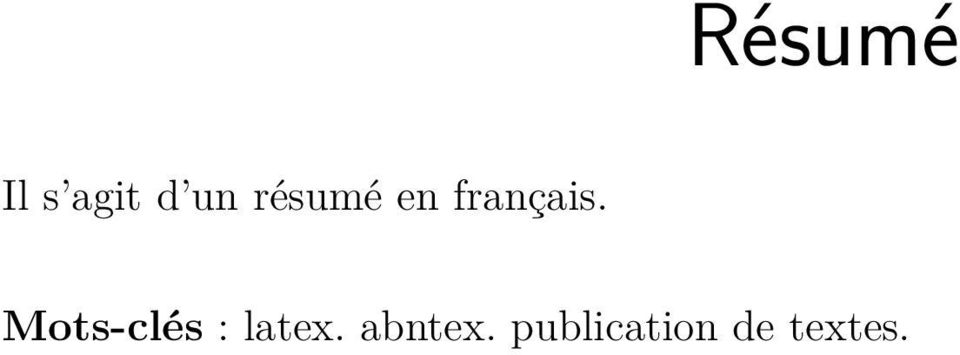 Mots-clés : latex.