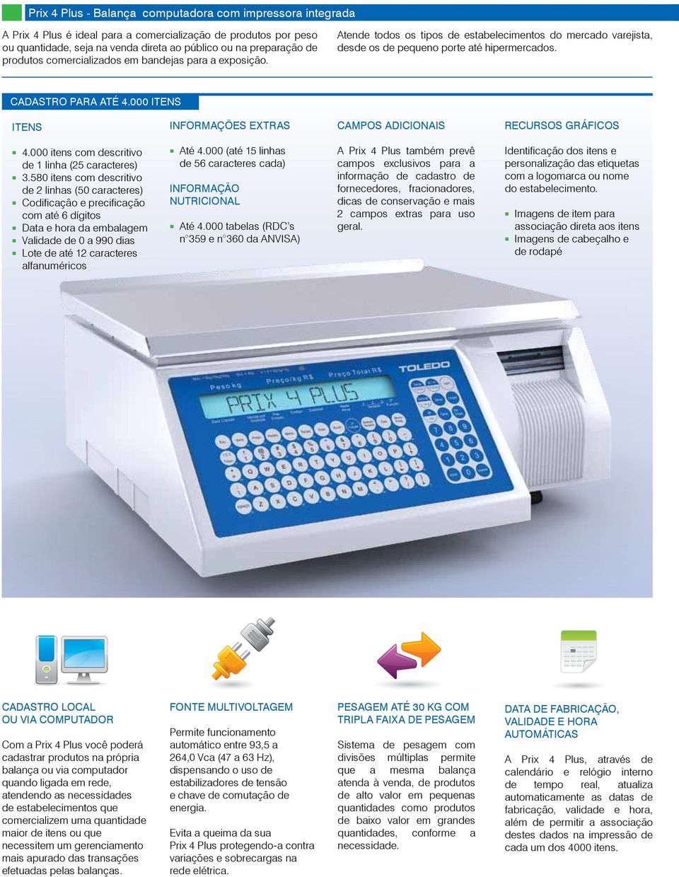 000 ITENS ITENS INFORMAÇÕES EXTRAS CAMPOS ADICIONAIS RECURSOS GRÁFICOS 4.000 itens com descritivo de 1 linha (25 caracteres) 3.