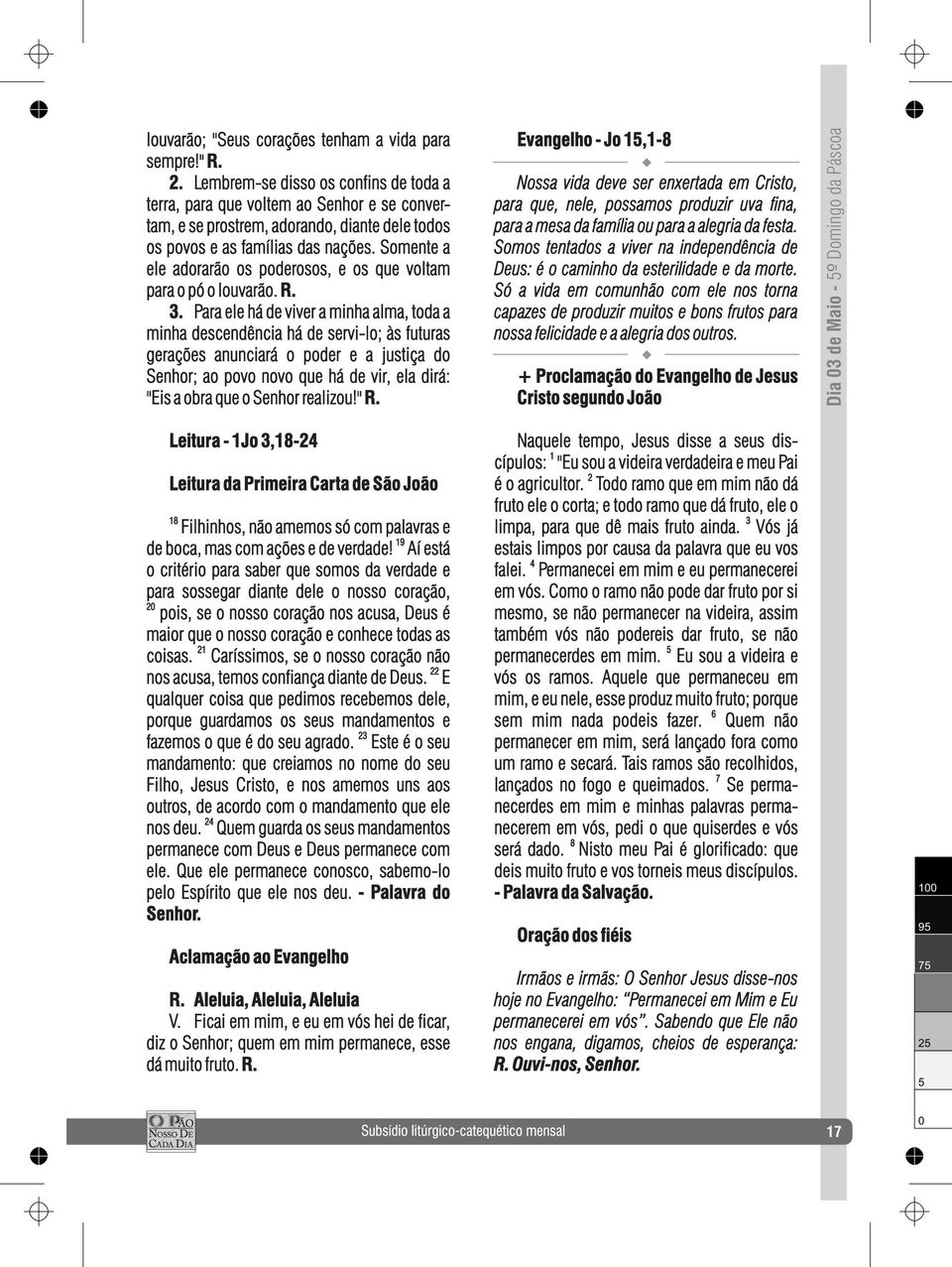 Somente a ele adorarão os poderosos, e os que voltam para o pó o louvarão. R. 3.