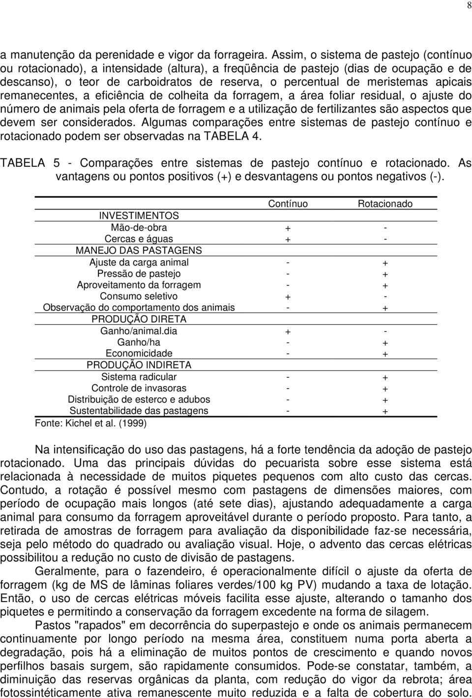 apicais remanecentes, a eficiência de colheita da forragem, a área foliar residual, o ajuste do número de animais pela oferta de forragem e a utilização de fertilizantes são aspectos que devem ser