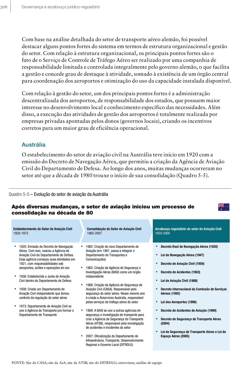 Com relação à estrutura organizacional, os principais pontos fortes são o fato de o Serviço de Controle de Tráfego Aéreo ser realizado por uma companhia de responsabilidade limitada e controlada