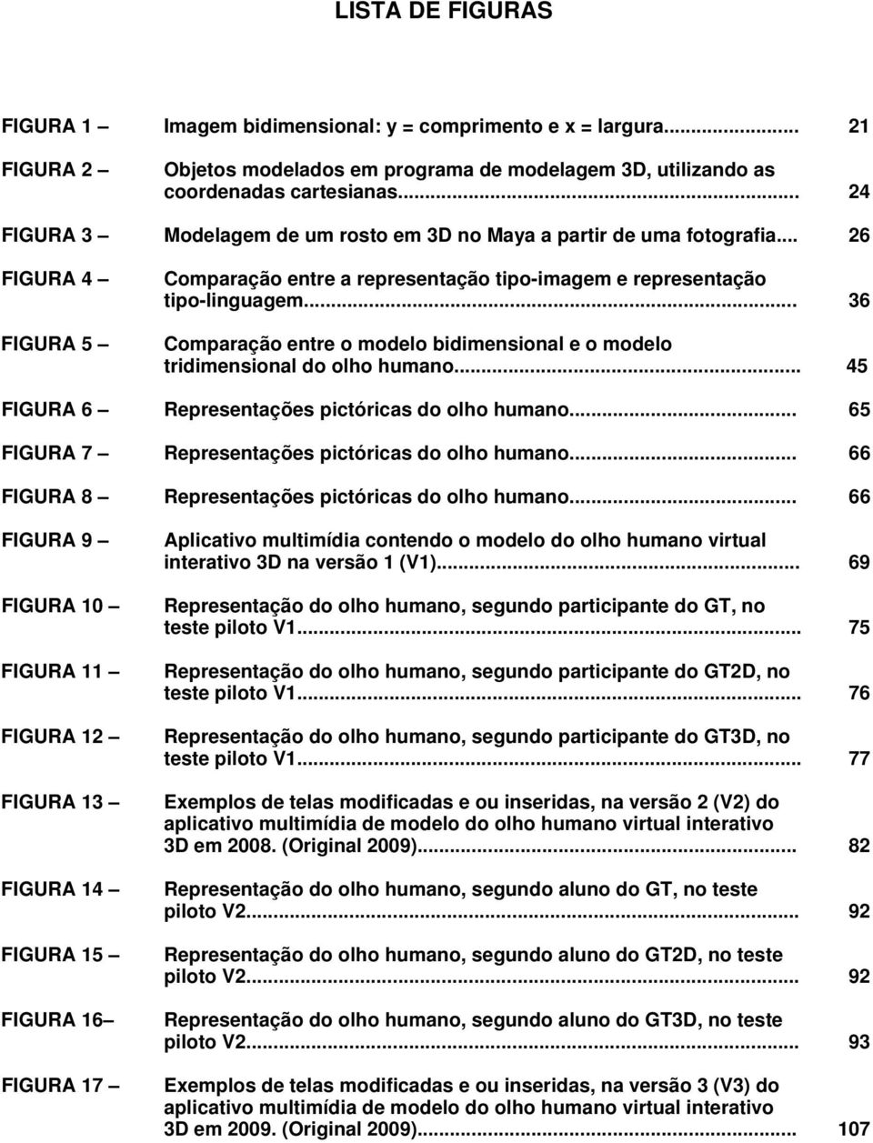 .. 36 Comparação entre o modelo bidimensional e o modelo tridimensional do olho humano... 45 FIGURA 6 Representações pictóricas do olho humano... 65 FIGURA 7 Representações pictóricas do olho humano.