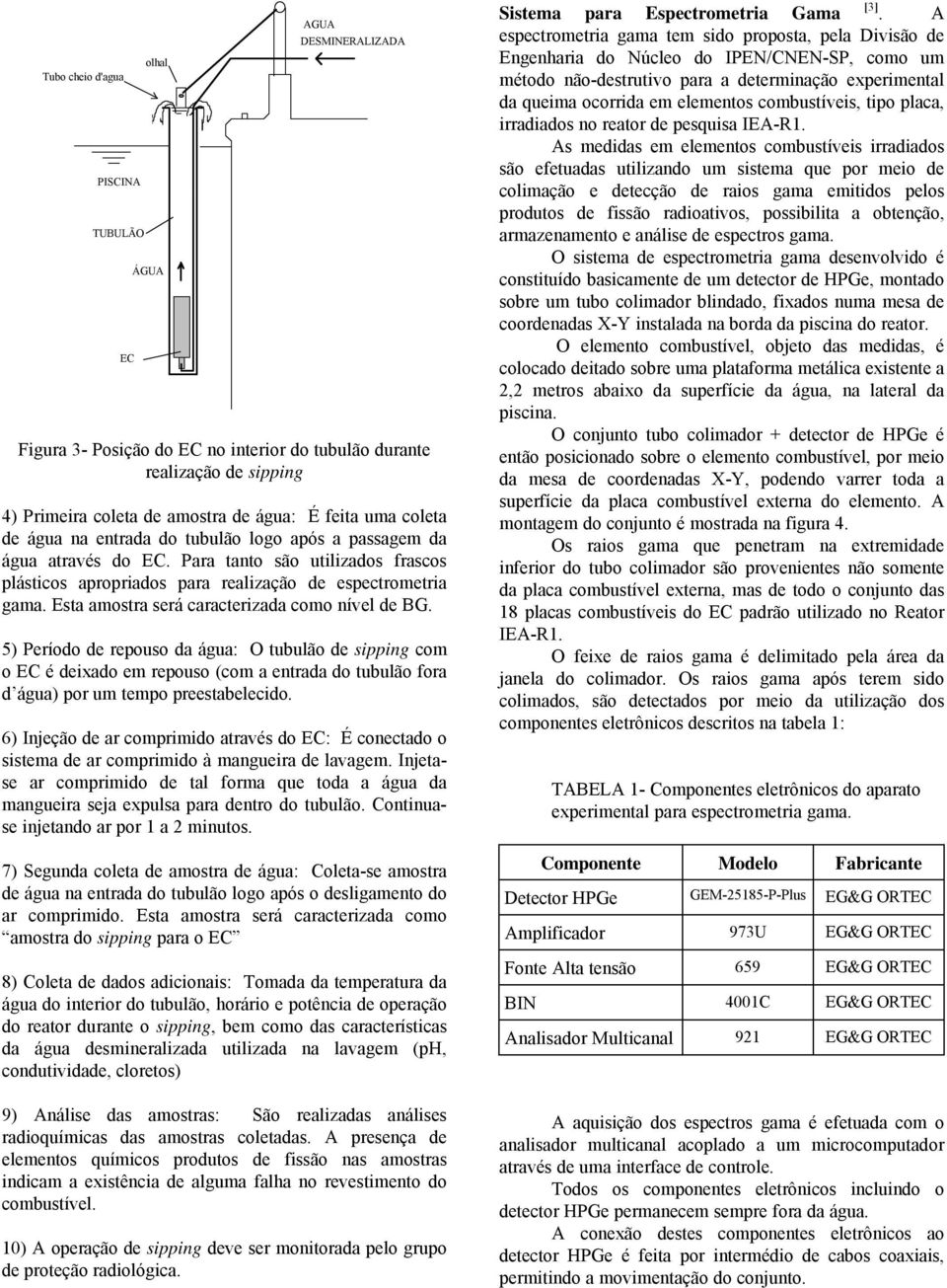 Esta amostra será caracterizada como nível de BG. 5) Período de repouso da água: O tubulão de sipping com o EC é deixado em repouso (com a entrada do tubulão fora d água) por um tempo preestabelecido.