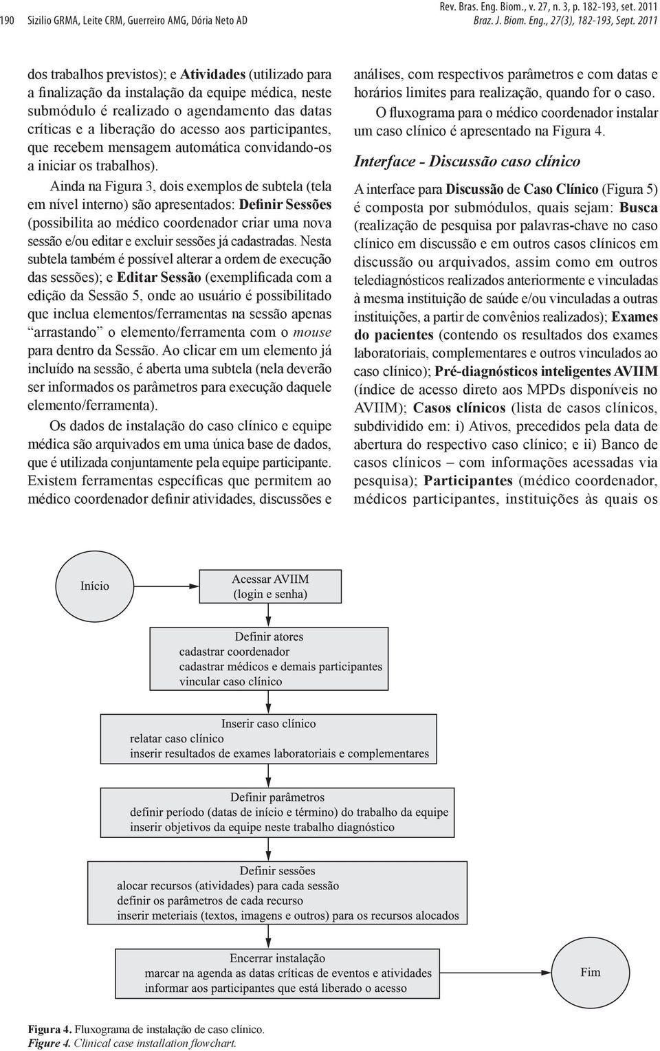 participantes, que recebem mensagem automática convidando-os a iniciar os trabalhos).