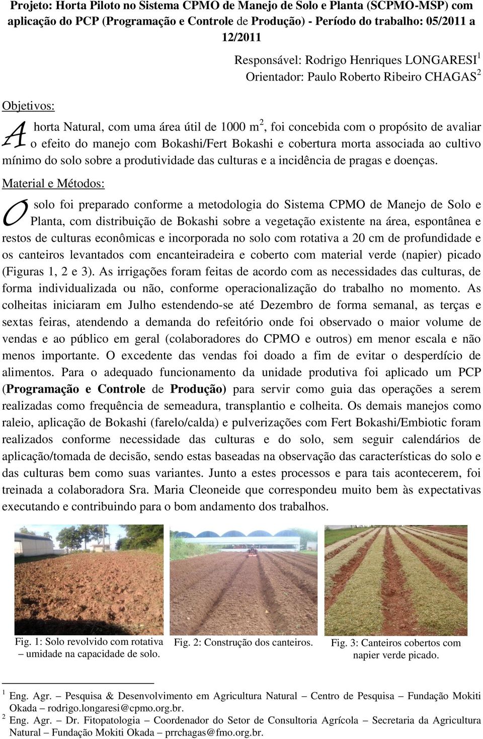 Bokashi/Fert Bokashi e cobertura morta associada ao cultivo mínimo do solo sobre a produtividade das culturas e a incidência de pragas e doenças.