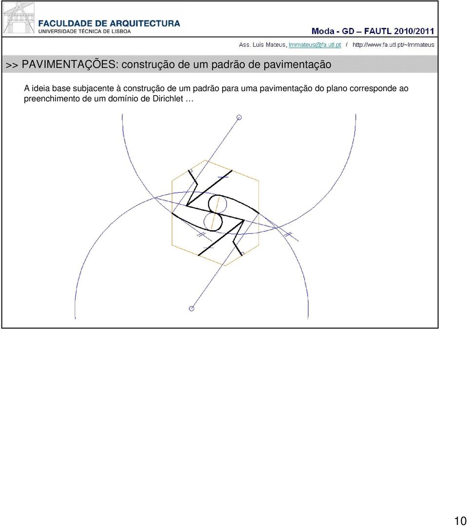 de um padrão para uma pavimentação do plano