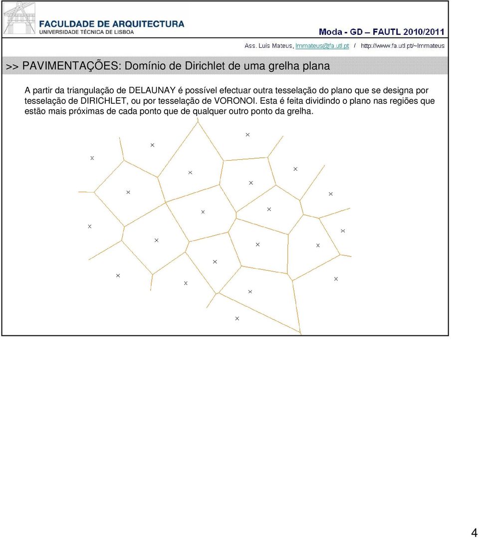 tesselação de DIRICHLET, ou por tesselação de VORONOI.