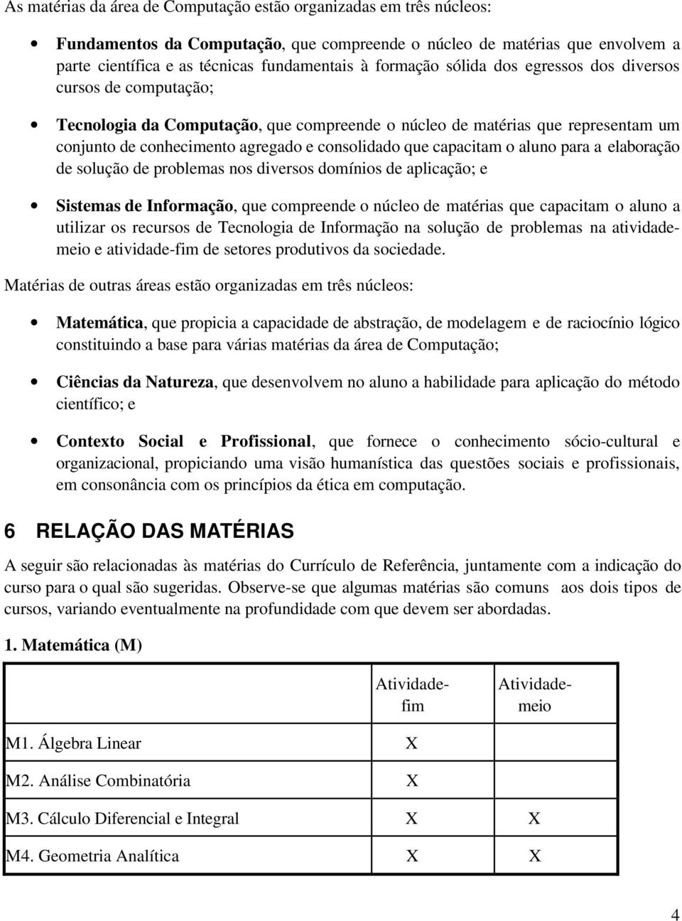 capacitam o aluno para a elaboração de solução de problemas nos diversos domínios de aplicação; e Sistemas de Informação, que compreende o núcleo de matérias que capacitam o aluno a utilizar os