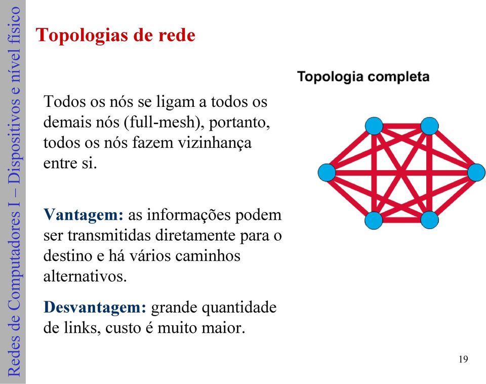 Vantagem: as informações podem ser transmitidas diretamente para o destino