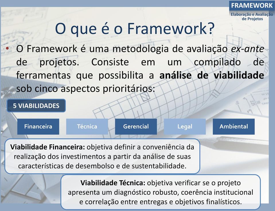 Gerencial Legal Ambiental Viabilidade Financeira: objetiva definir a conveniência da realização dos investimentos a partir da análise de suas