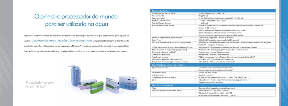 Um processador elegante e discreto criado a partir dos aparelhos eletrônicos de consumo popular, o Neptune é moderno, submergível e compatível com as estratégias desenvolvidas para ajudar os