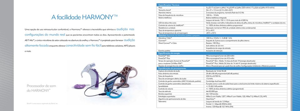 fácil para telefones celulares, MP3 players e mais. Processador de som do HARMONY Skinit é uma marca registrada da Skinit, Inc.