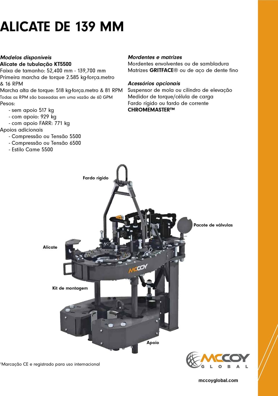 metro & 81 RPM Todas as RPM são baseadas em uma vazão de 60 GPM Pesos: - sem apoio 517 kg - com apoio: 929 kg - com apoio FARR: 771 kg Apoios adicionais - Compressão ou Tensão 5500 - Compressão