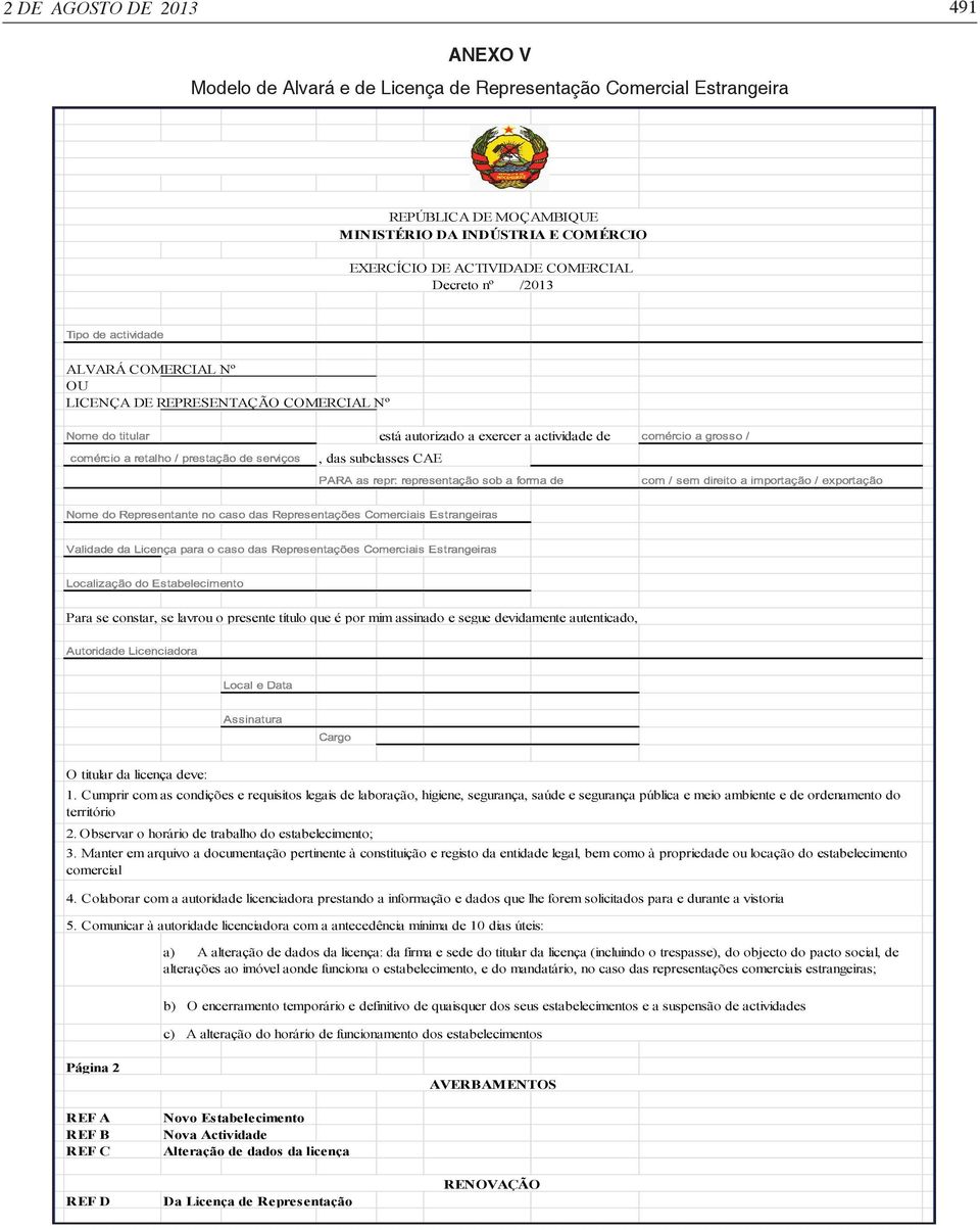 {~yƒz{ ~Œ {Š} z{ ~Œ { ALVARÁ COMERCIAL Nº OU LICENÇA š{~ y ~Œ { { ~ } }yƒ} { DE REPRESENTAÇÃO COMERCIAL Nº está autorizado a exercer a actividade de {ƒ y{~ } ~ {Šz } ~Œ { } } yœ{, das subclasses CAE