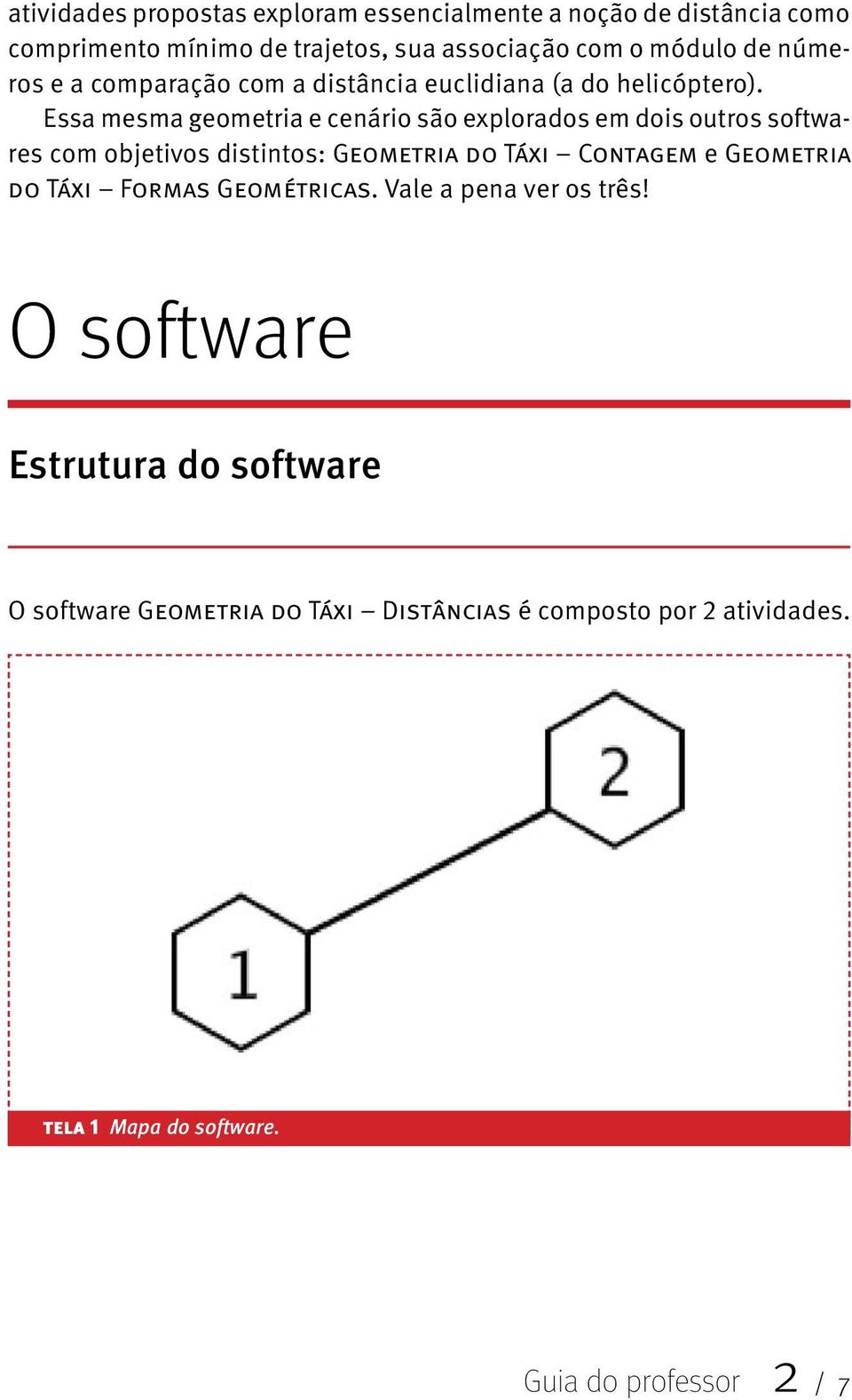 Essa mesma geometria e cenário são explorados em dois outros softwares com objetivos distintos: Geometria do Táxi Contagem e