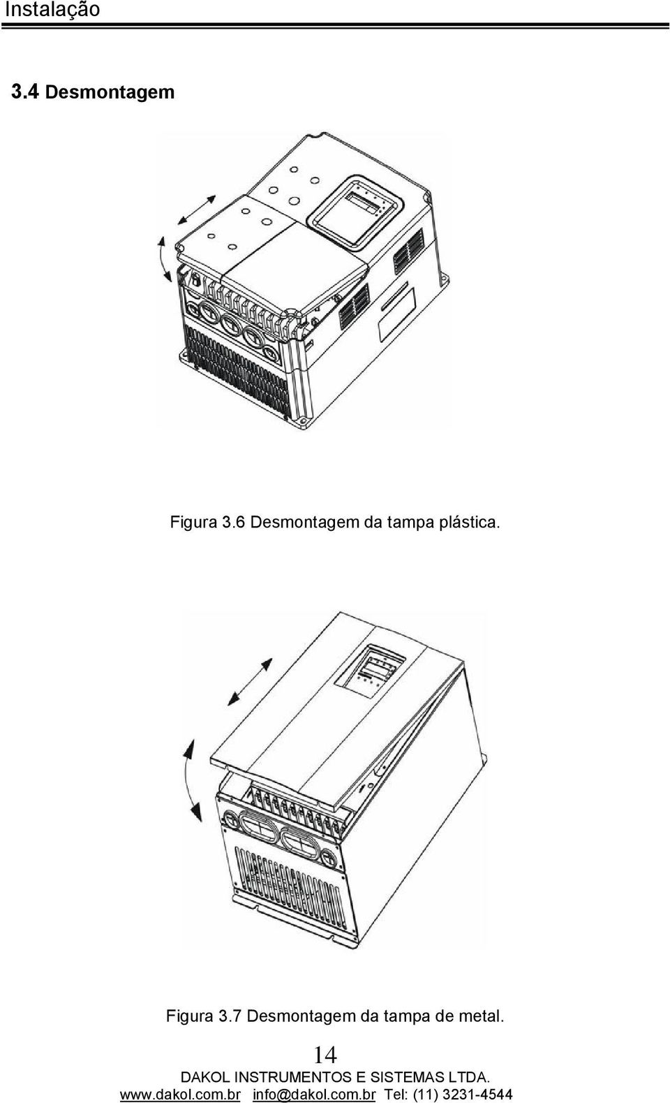 6 Desmontagem da tampa