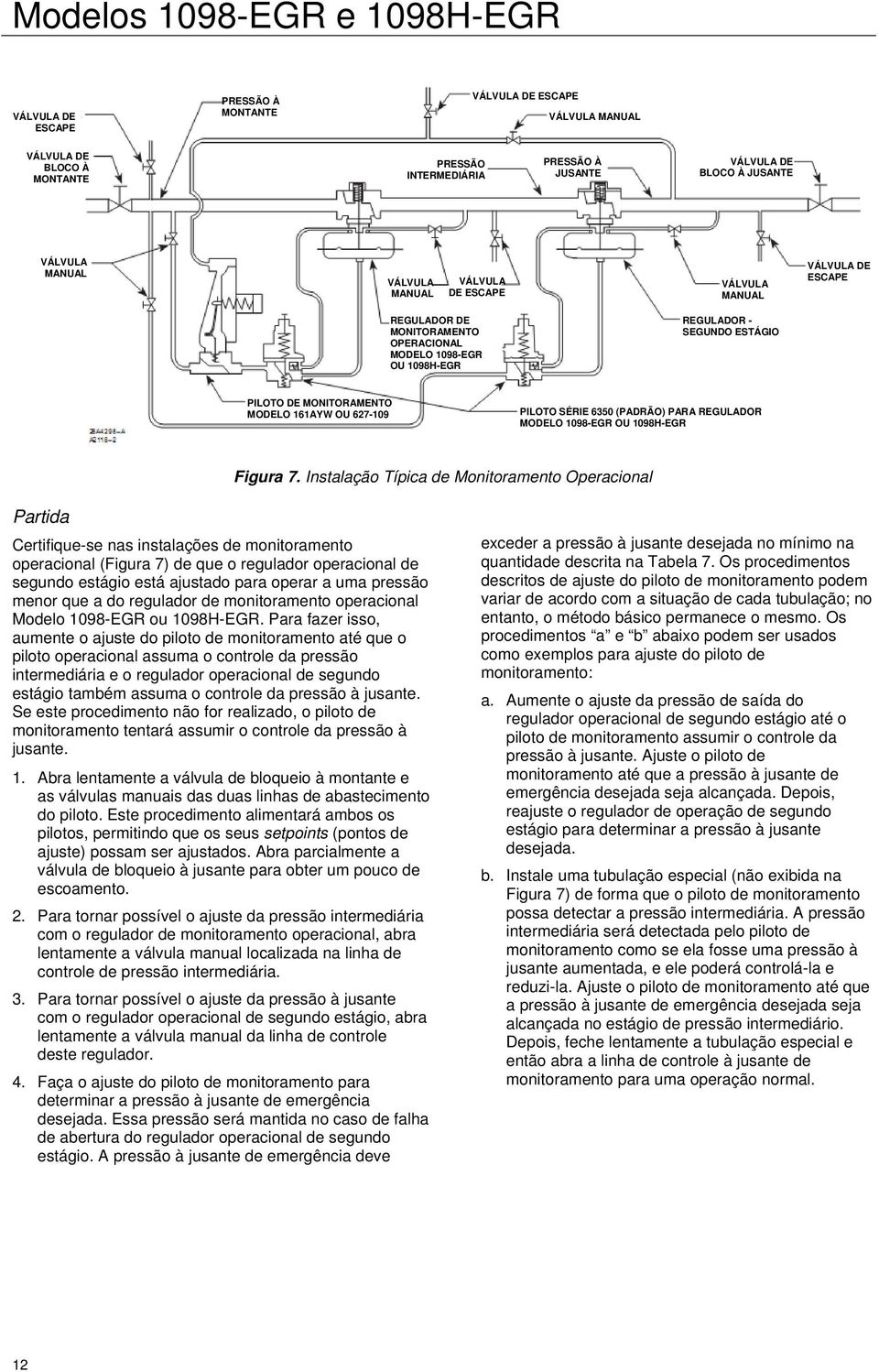 PILOTO SÉRIE 6350 (PADRÃO) PARA REGULADOR MODELO 1098-EGR OU 1098H-EGR Figura 7.