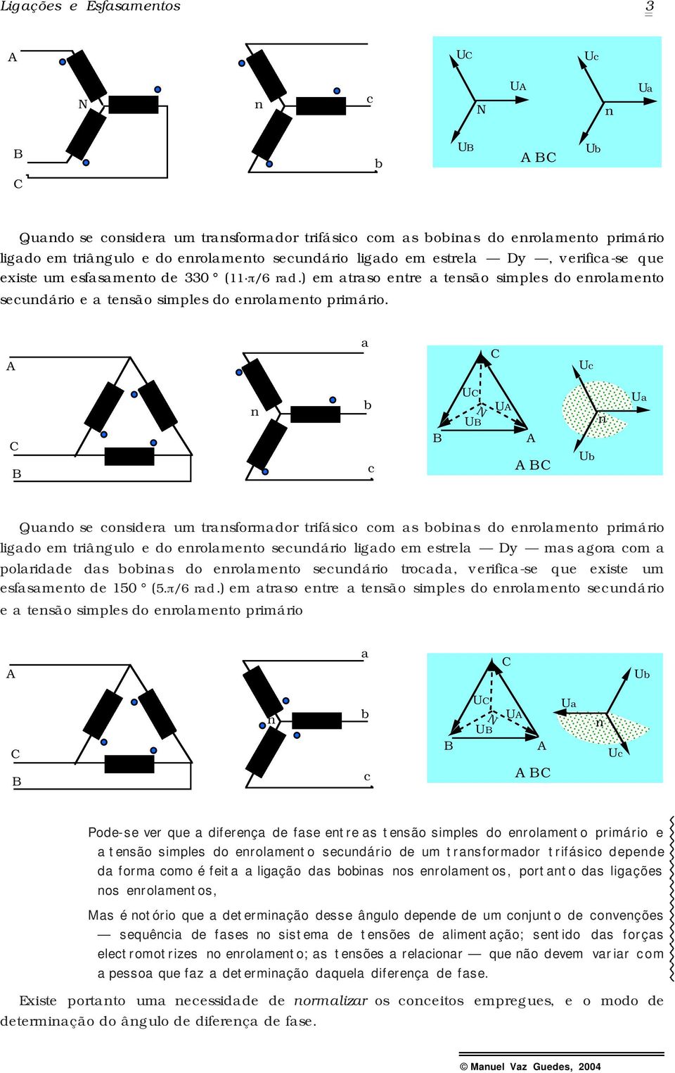 U U U U U U Qudo e oide um fomdo ifáio om oi do eolmeo pimáio ligdo em iâgulo e do eolmeo eudáio ligdo em eel Dy m go om polidde d oi do eolmeo eudáio od, veifi-e que exie um efmeo de 150 (5.π/6 d.