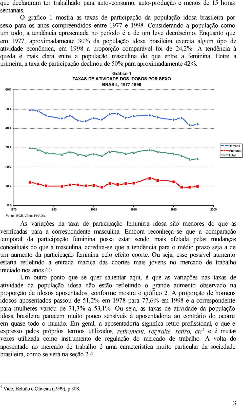 Considerando a população como um todo, a tendência apresentada no período é a de um leve decréscimo.