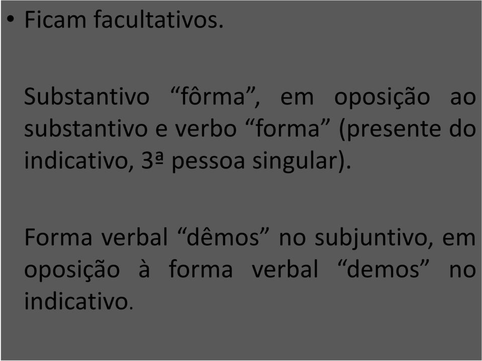 substantivoeverbo forma (presentedo