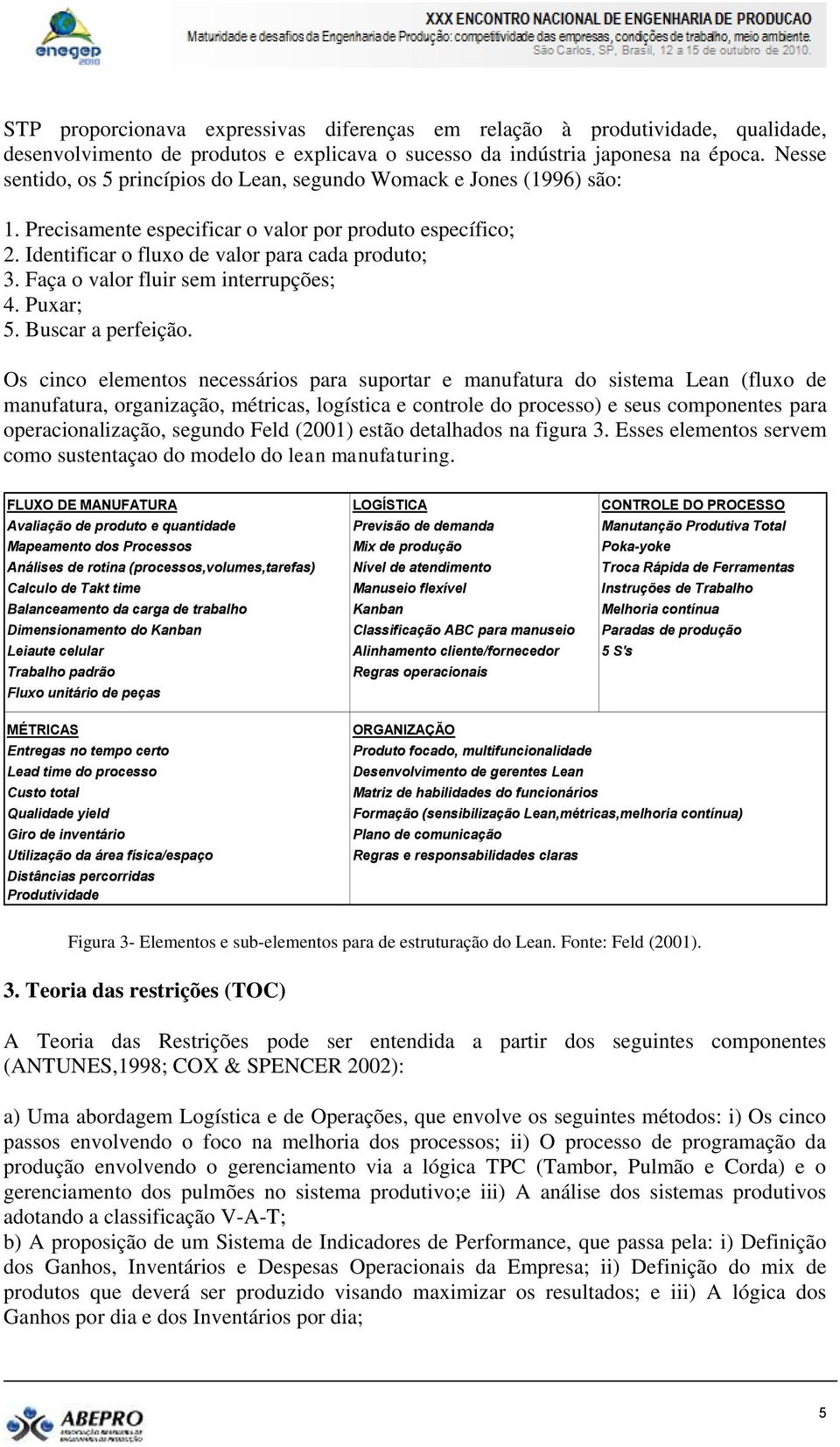 Faça o valor fluir sem interrupções; 4. Puxar; 5. Buscar a perfeição.