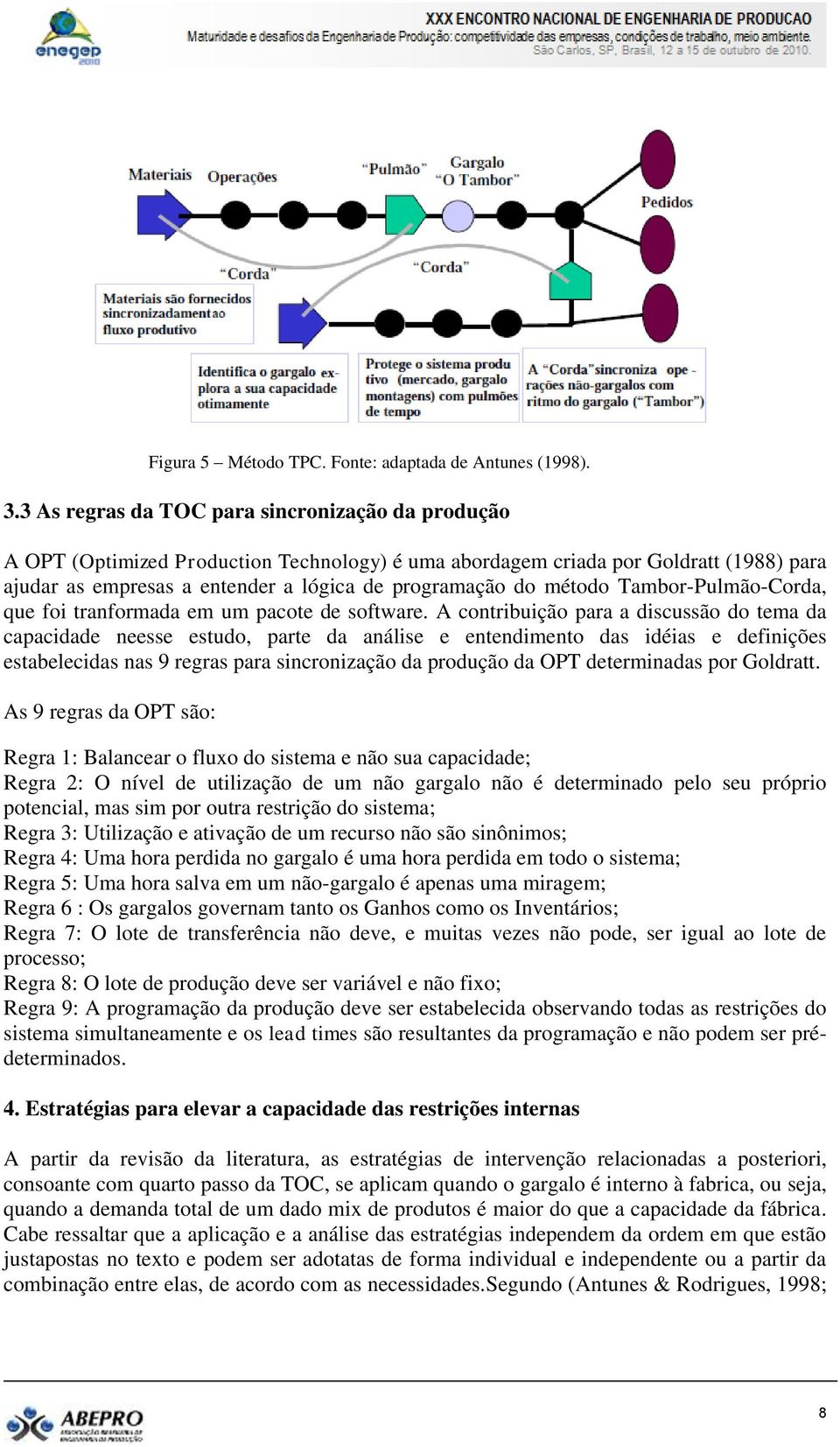 método Tambor-Pulmão-Corda, que foi tranformada em um pacote de software.