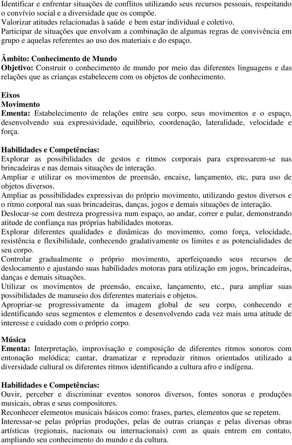 Participar de situações que envolvam a combinação de algumas regras de convivência em grupo e aquelas referentes ao uso dos materiais e do espaço.