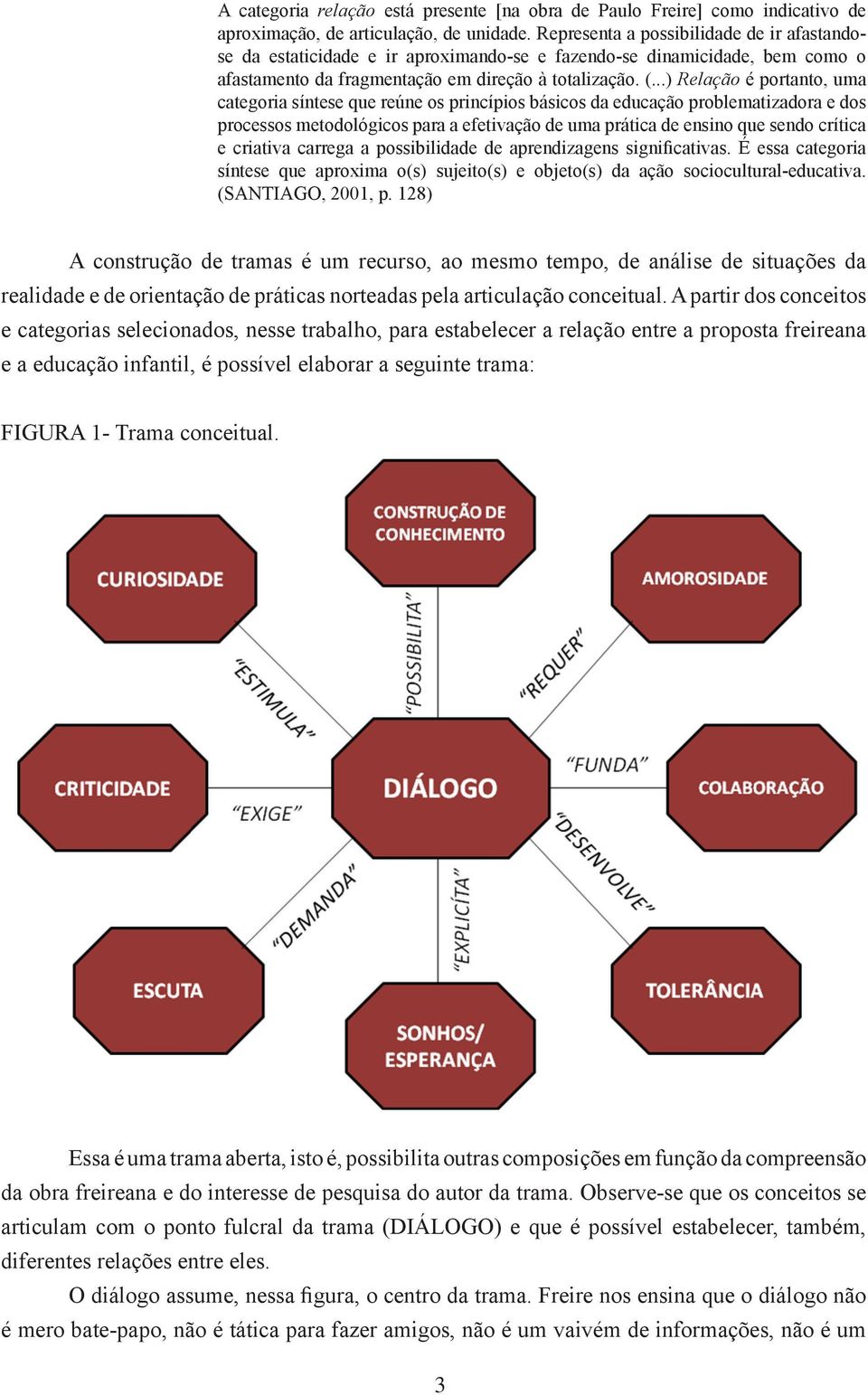 ..) Relação é portanto, uma categoria síntese que reúne os princípios básicos da educação problematizadora e dos processos metodológicos para a efetivação de uma prática de ensino que sendo crítica e