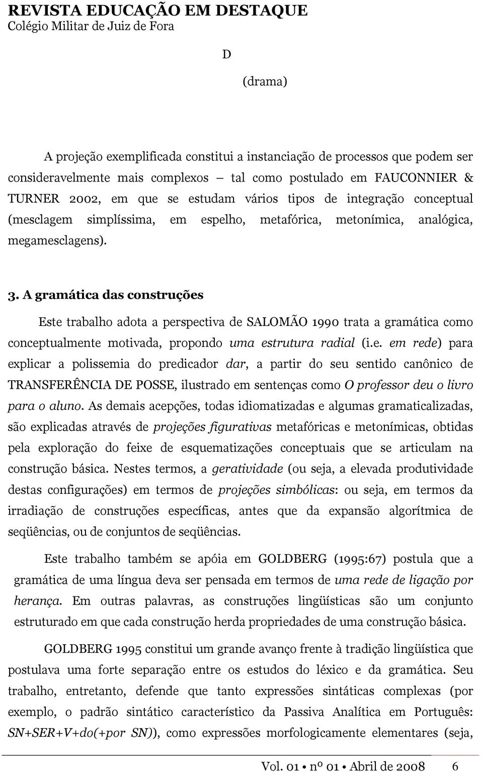 A gramática das construções