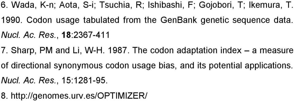 Sharp, PM and Li, W-H. 1987.