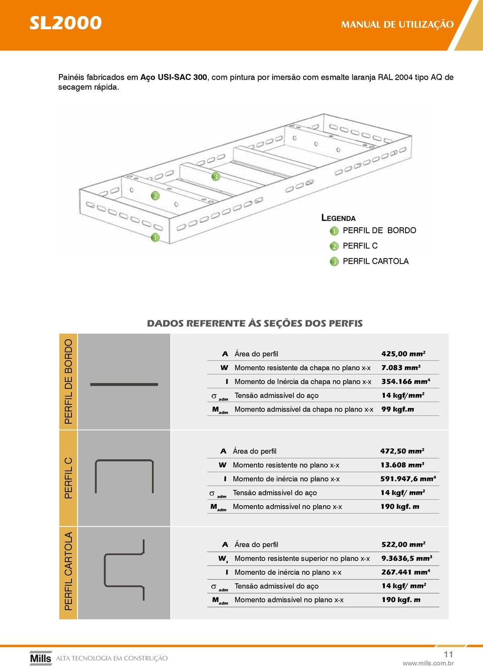 083 mm 3 I Momento de Inércia da chapa no plano x-x 354.166 mm 4 σ adm Tensão admissível do aço 14 kgf/mm 2 M adm Momento admissível da chapa no plano x-x 99 kgf.