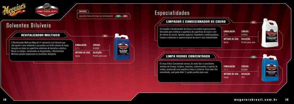 todas as superfícies exteriores de borracha e plástico. Novos ou antigos, conservados ou desgastados, o Revitalizador Multiuso sempre proporciona os resultados desejados.