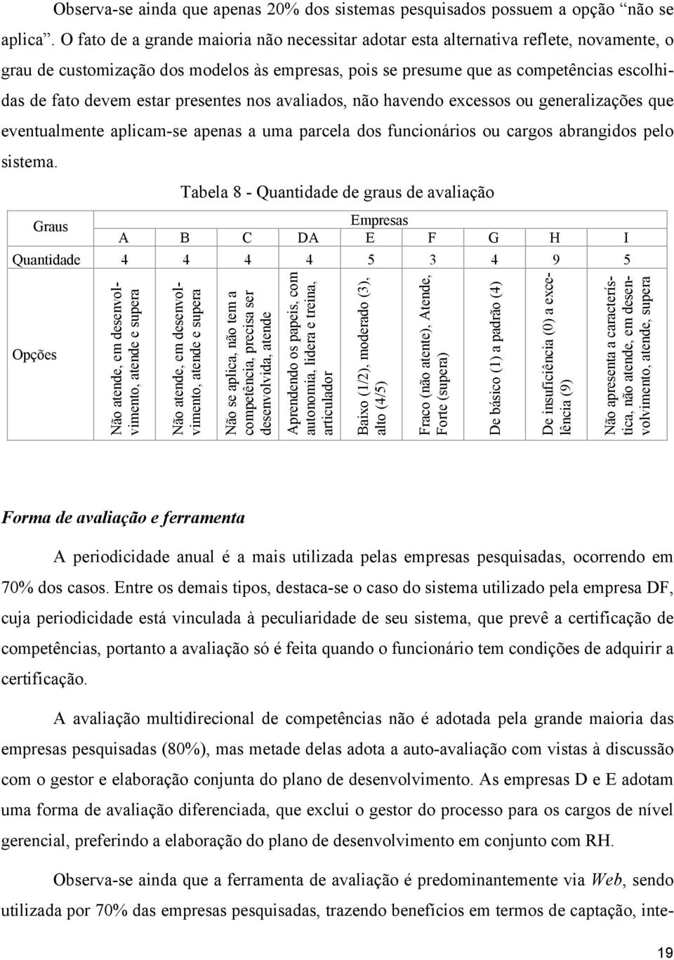 estar presentes nos avaliados, não havendo excessos ou generalizações que eventualmente aplicam-se apenas a uma parcela dos funcionários ou cargos abrangidos pelo sistema.