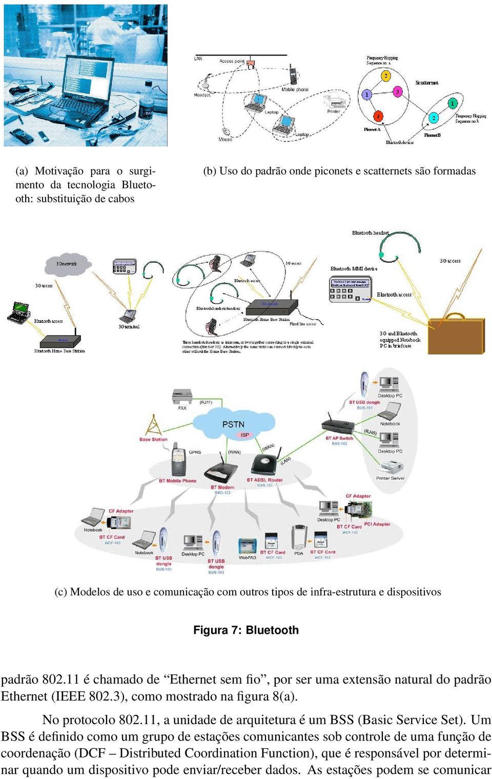 3), como mostrado na figura 8(a). No protocolo 802.11, a unidade de arquitetura é um BSS (Basic Service Set).