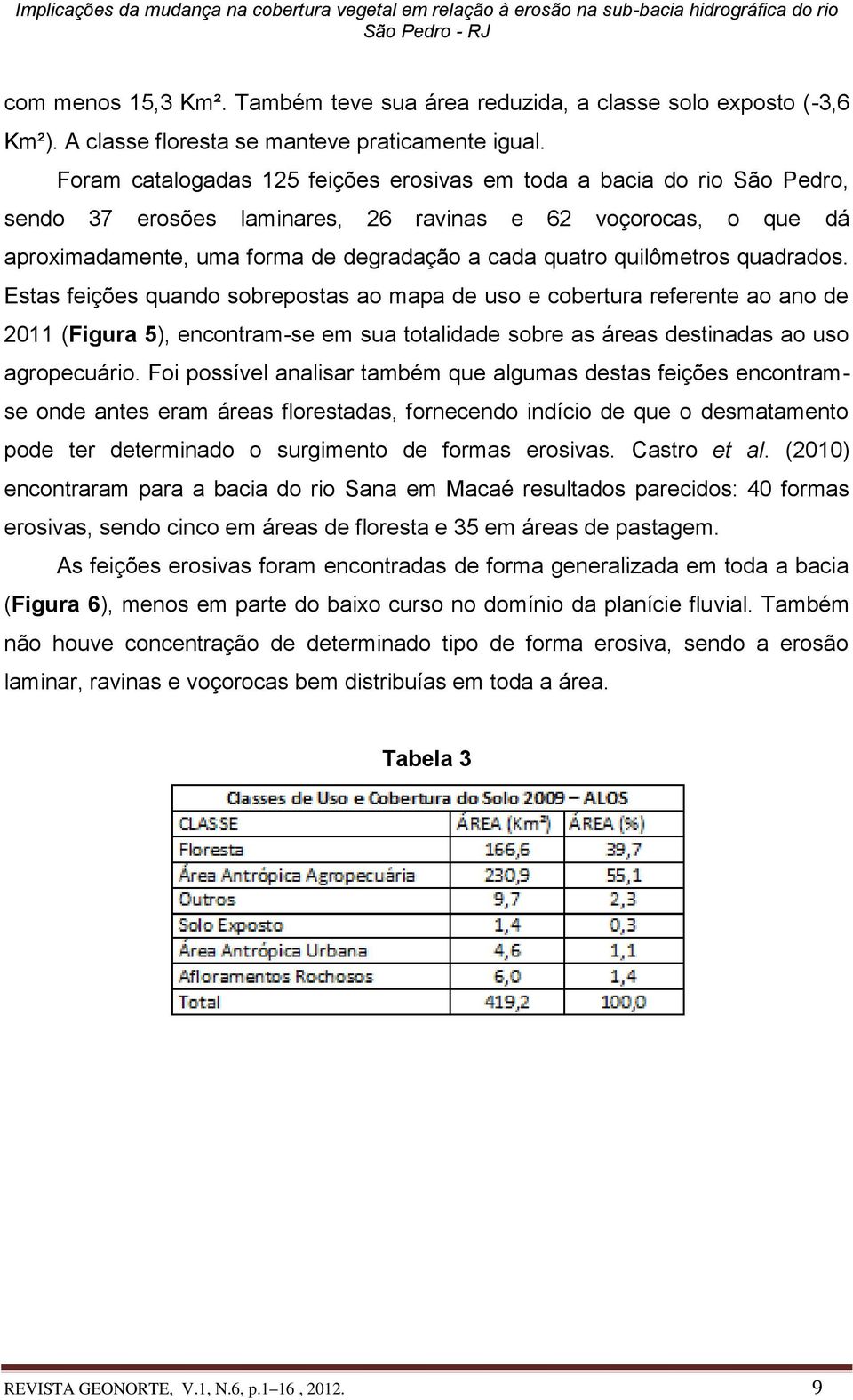 quilômetros quadrados. Estas feições quando sobrepostas ao mapa de uso e cobertura referente ao ano de 2011 (Figura 5), encontram-se em sua totalidade sobre as áreas destinadas ao uso agropecuário.