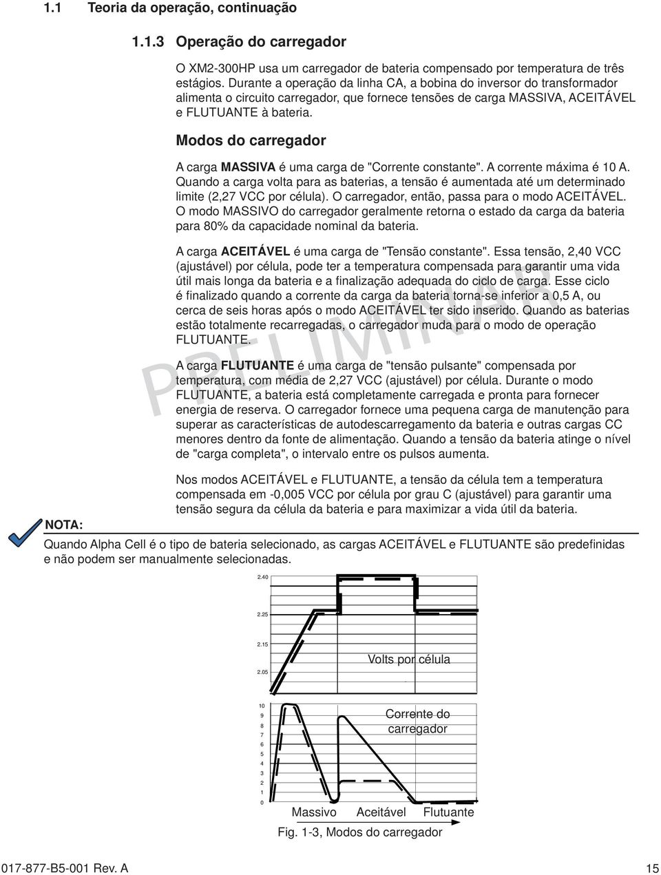 Modos do carregador A carga MASSIVA é uma carga de "Corrente constante". A corrente máxima é 10 A.