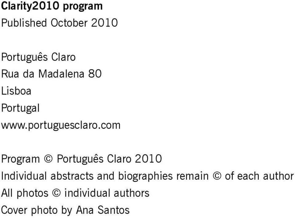 com Program Português Claro 2010 Individual abstracts and