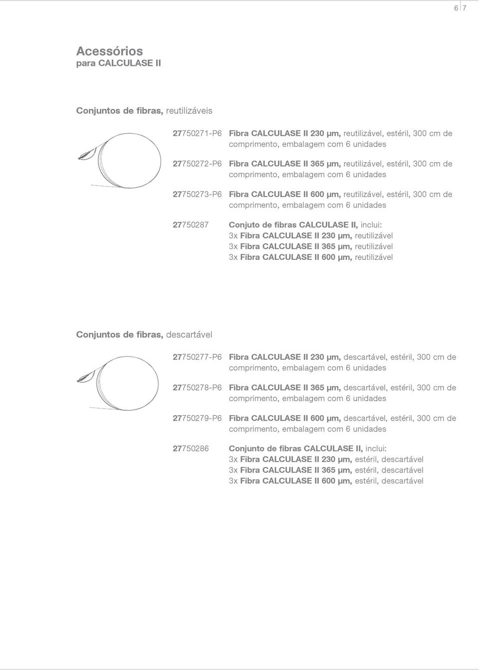 unidades 27750287 Conjuto de fibras CALCULASE II, inclui: 3x Fibra CALCULASE II 230 µm, reutilizável 3x Fibra CALCULASE II 365 µm, reutilizável 3x Fibra CALCULASE II 600 µm, reutilizável Conjuntos de