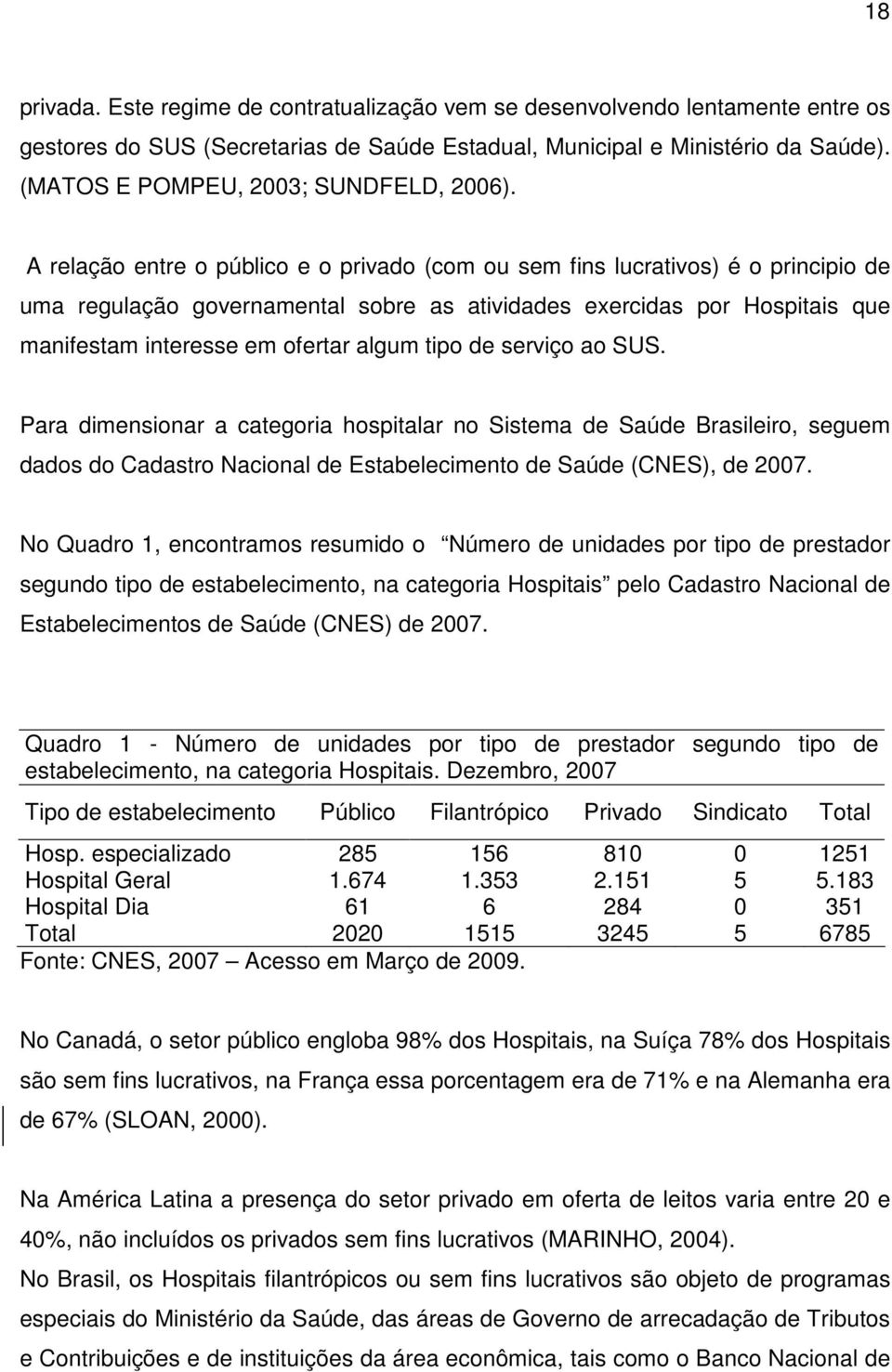 A relação entre o público e o privado (com ou sem fins lucrativos) é o principio de uma regulação governamental sobre as atividades exercidas por Hospitais que manifestam interesse em ofertar algum