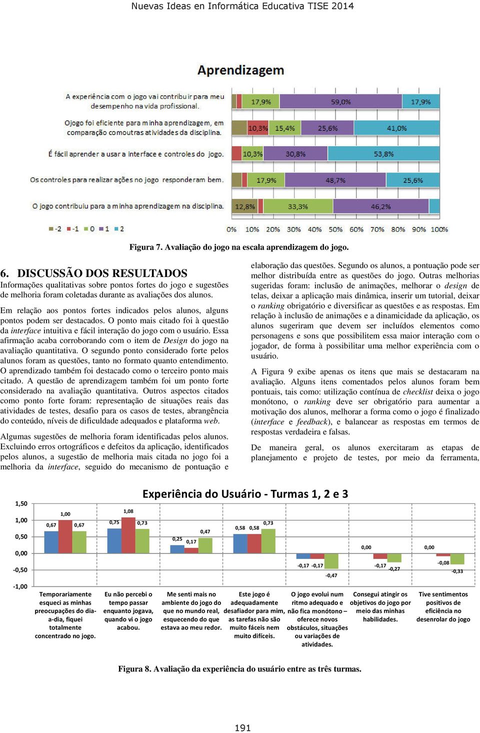 Em relação aos pontos fortes indicados pelos alunos, alguns pontos podem ser destacados. O ponto mais citado foi à questão da interface intuitiva e fácil interação do jogo com o usuário.