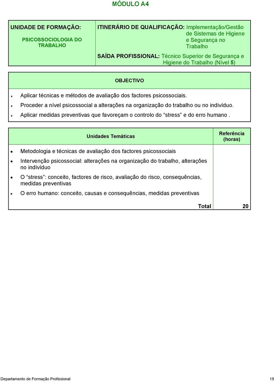 Proceder a nível psicossocial a alterações na organização do trabalho ou no indivíduo. Aplicar medidas preventivas que favoreçam o controlo do stress e do erro humano.