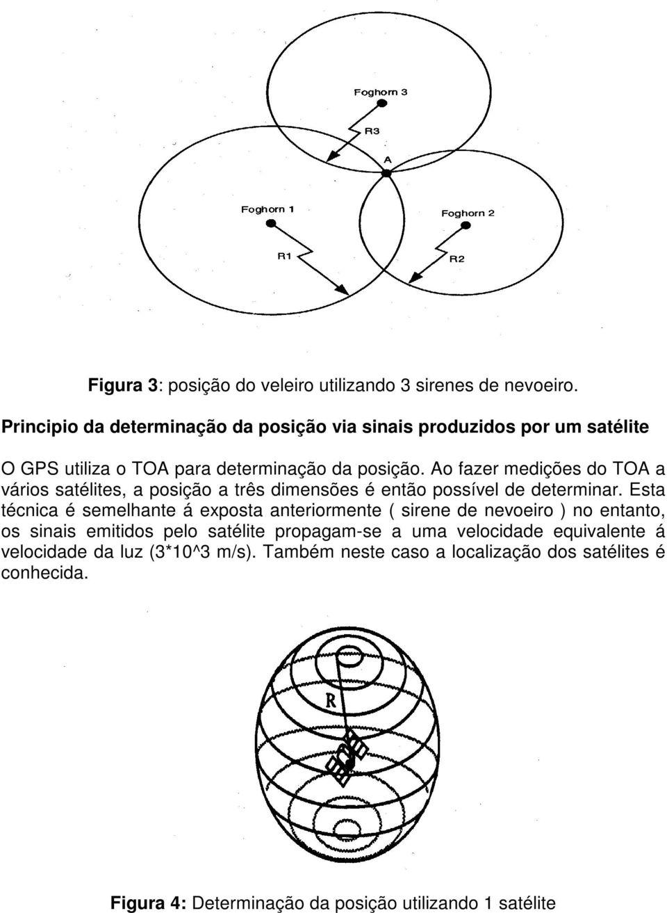 Ao fazer medições do TOA a vários satélites, a posição a três dimensões é então possível de determinar.