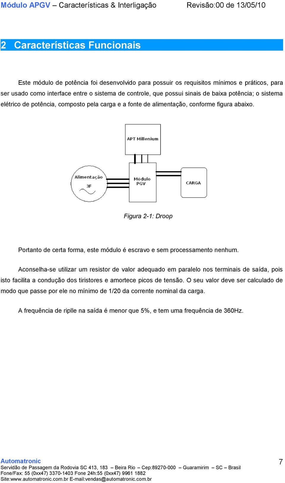 Figura 2-1: Droop Portanto de certa forma, este módulo é escravo e sem processamento nenhum.