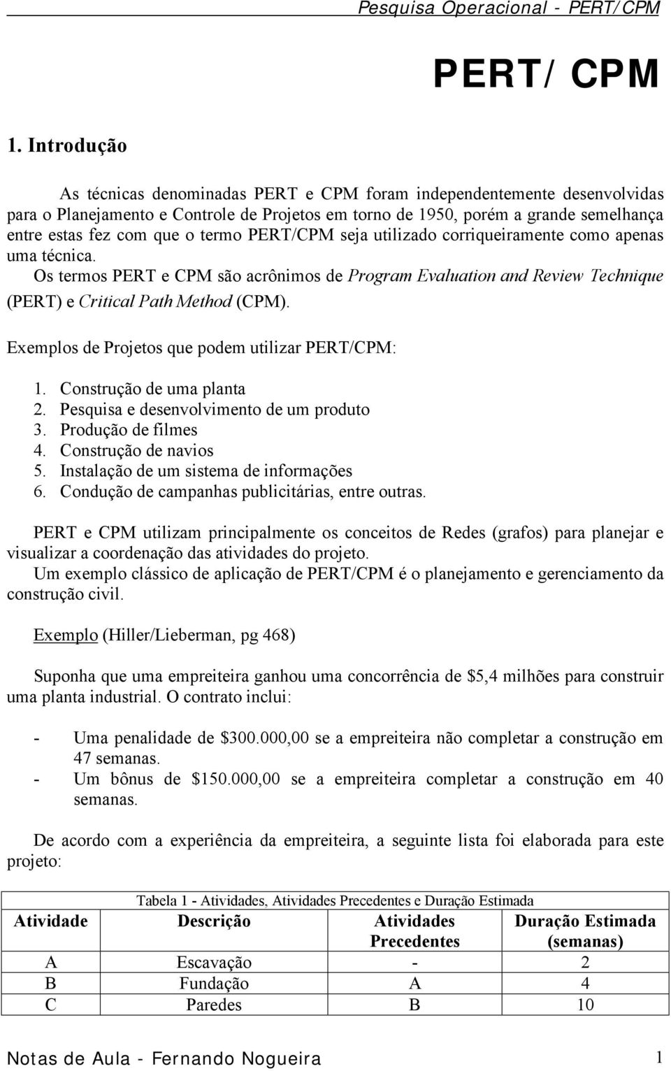 termo PERT/CPM seja utilizado corriqueiramente como apenas uma técnica. Os termos PERT e CPM são acrônimos de Program Evaluation and Review Technique (PERT) e Critical Path Method (CPM).