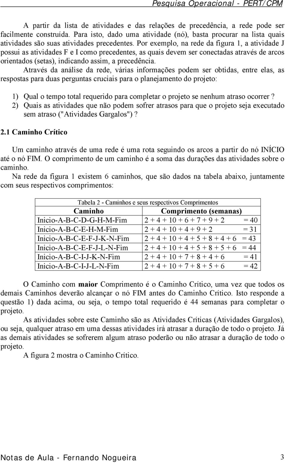 Por exemplo, na rede da figura 1, a atividade J possui as atividades F e I como precedentes, as quais devem ser conectadas através de arcos orientados (setas), indicando assim, a precedência.